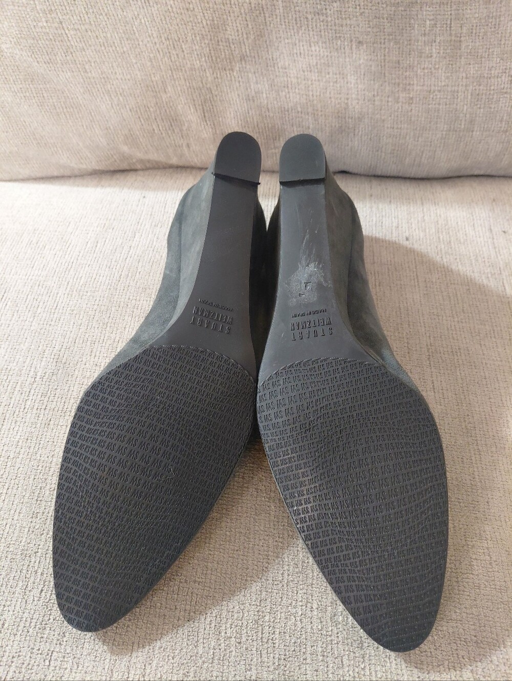 Stuart Weitzman Gray Suede Wedges Women's Size 11 - Picture 9 of 13